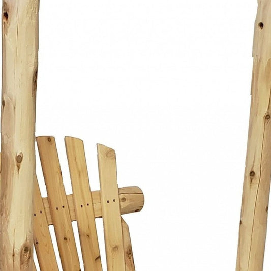 31" X 24" X 47"  Natural Wood Single Chair Porch Swing