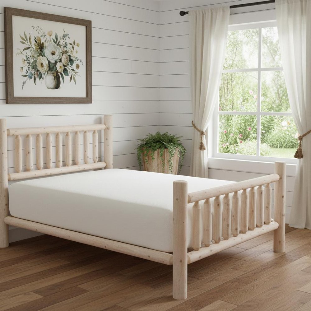 Natural Unfinished Post Cedar Log Twin Bed