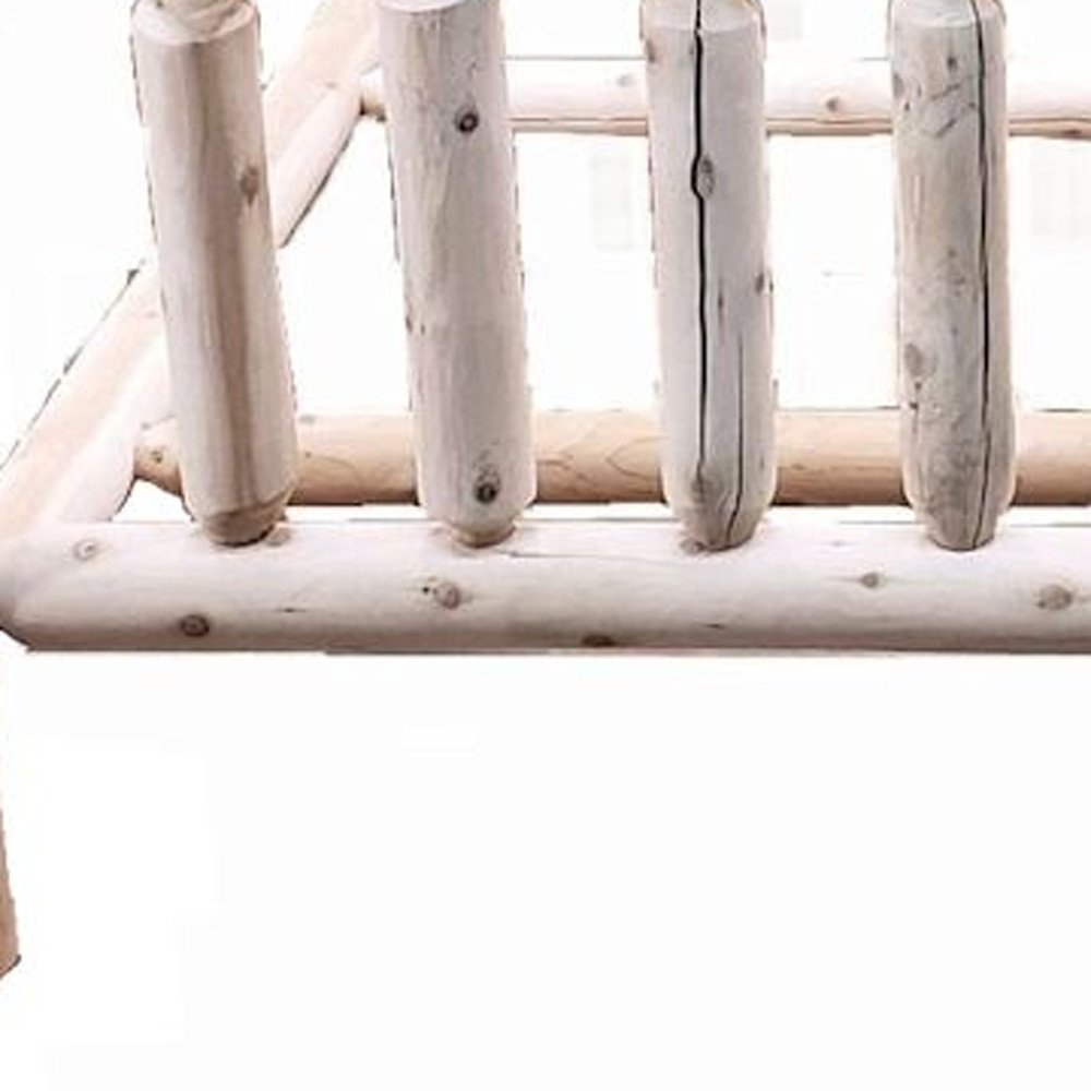 Natural Clear Finish Low Post Cedar Log Twin Bed