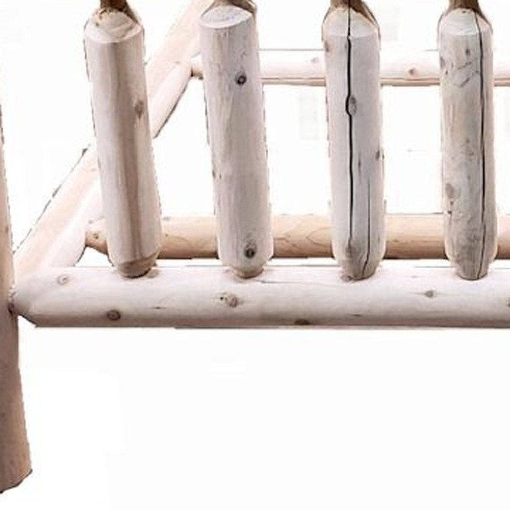 Natural Clear Finish Low Post Cedar Log Double Bed