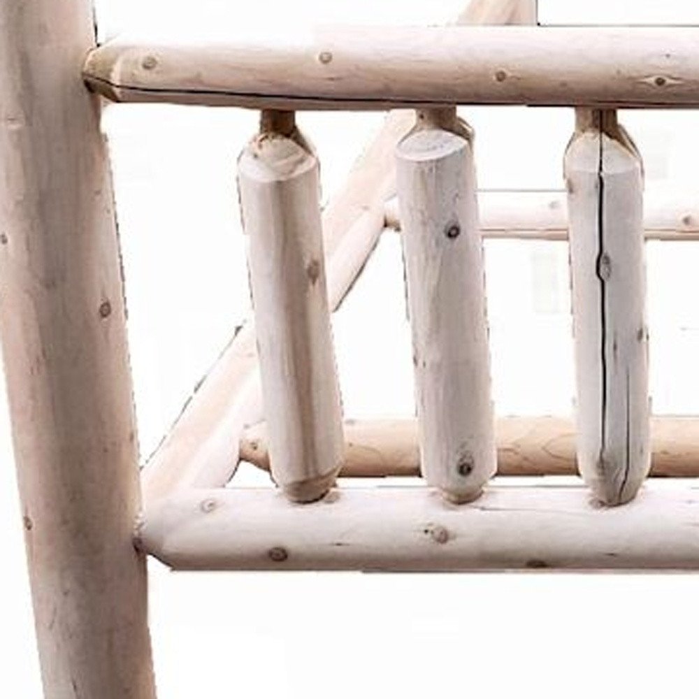 Natural Dark Brown Finish Low Post Cedar Log Double Bed