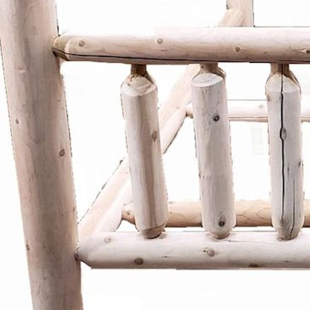 Natural Unfinished Low Post Cedar Log Queen Bed