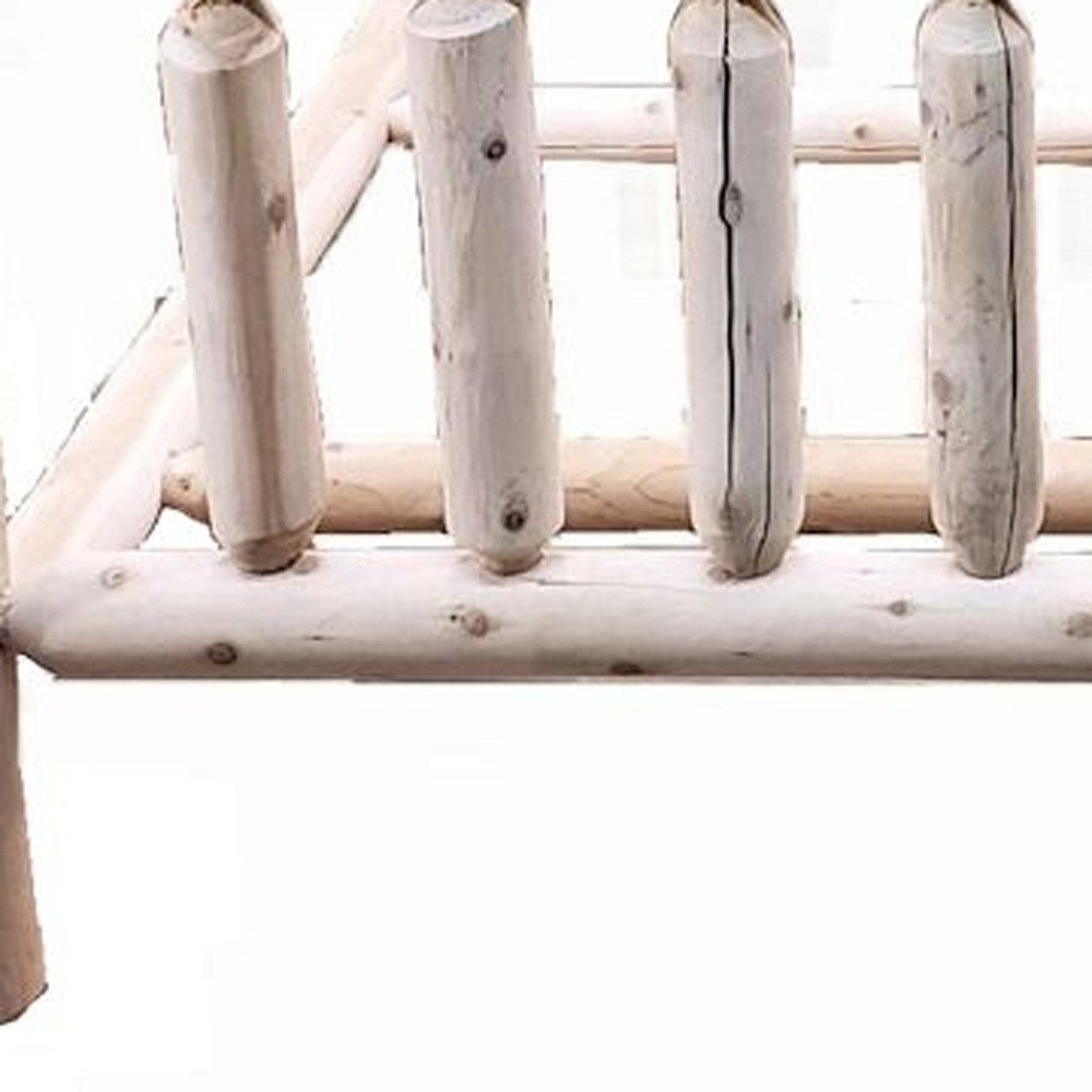 Natural Light Honey Finish Low Post Cedar Log Queen Bed