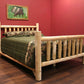 Natural Dark Brown Finish Low Post Cedar Log Queen Bed