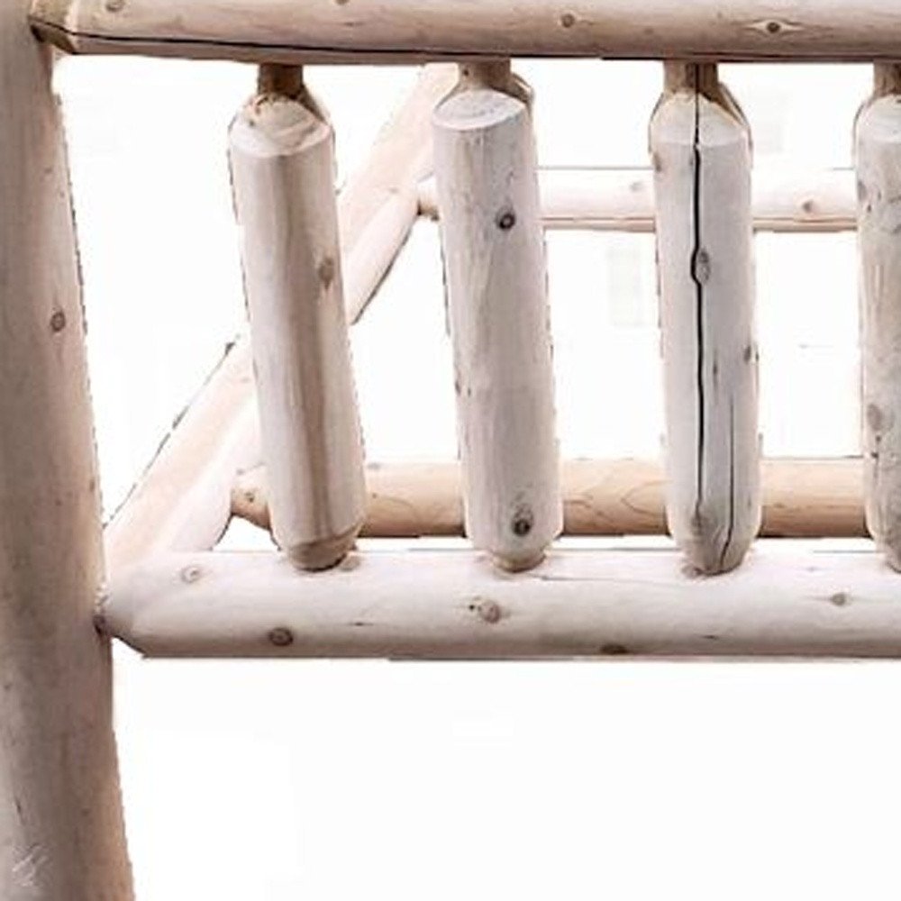 Natural Dark Brown Finish Low Post Cedar Log Queen Bed