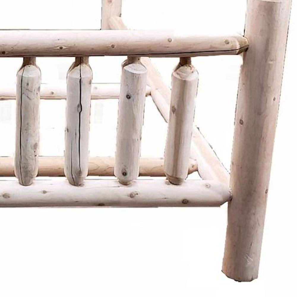 Natural Unfinished Low Post Cedar Log King Bed