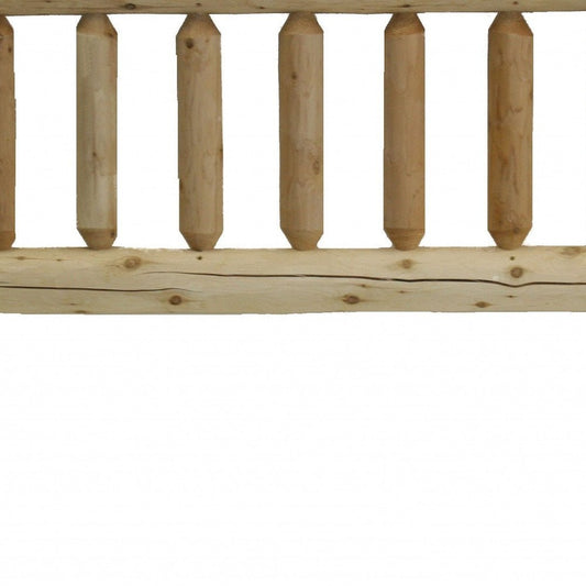 Natural Clear Finish Cedar Log Twin Headboard