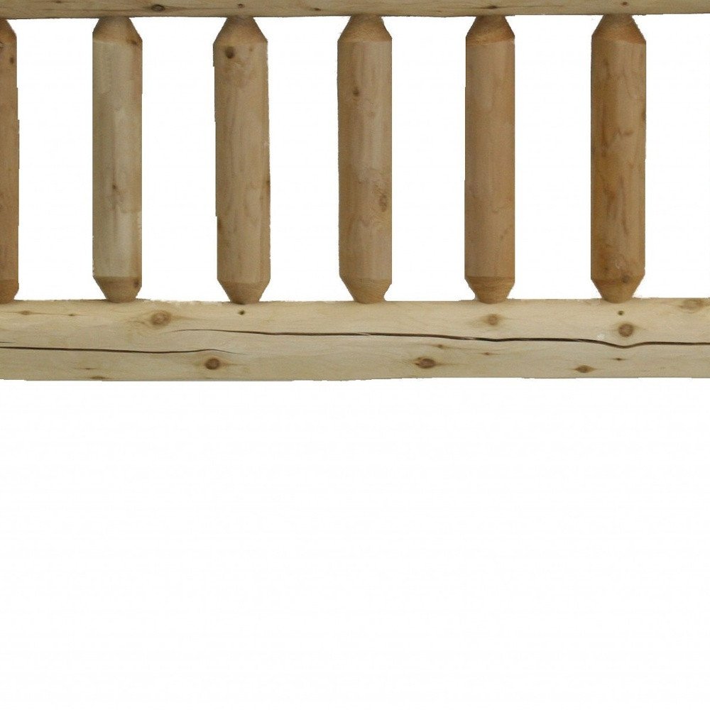 Natural Clear Finish Cedar Log Twin Headboard