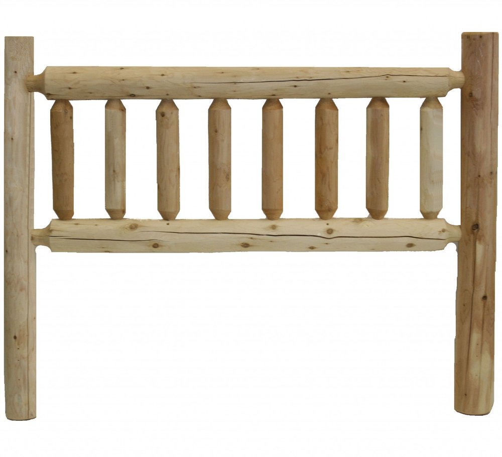 Natural Light Honey Finish Cedar Log Twin Headboard