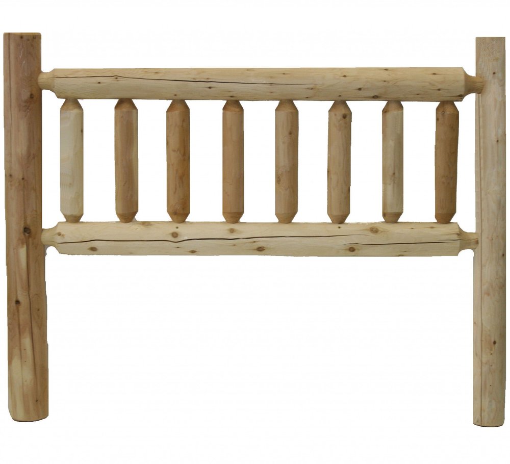 Natural Cedar Log Double Headboard
