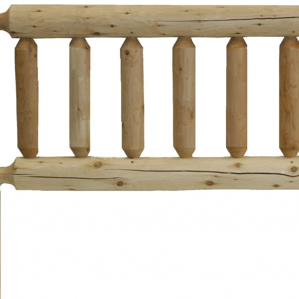 Natural Clear Finish Cedar Log Double Headboard