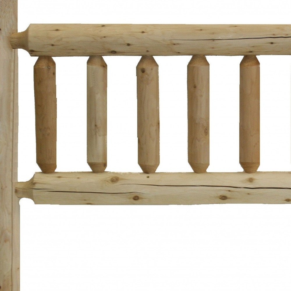 Natural Light Honey Finish Cedar Log Queen Headboard