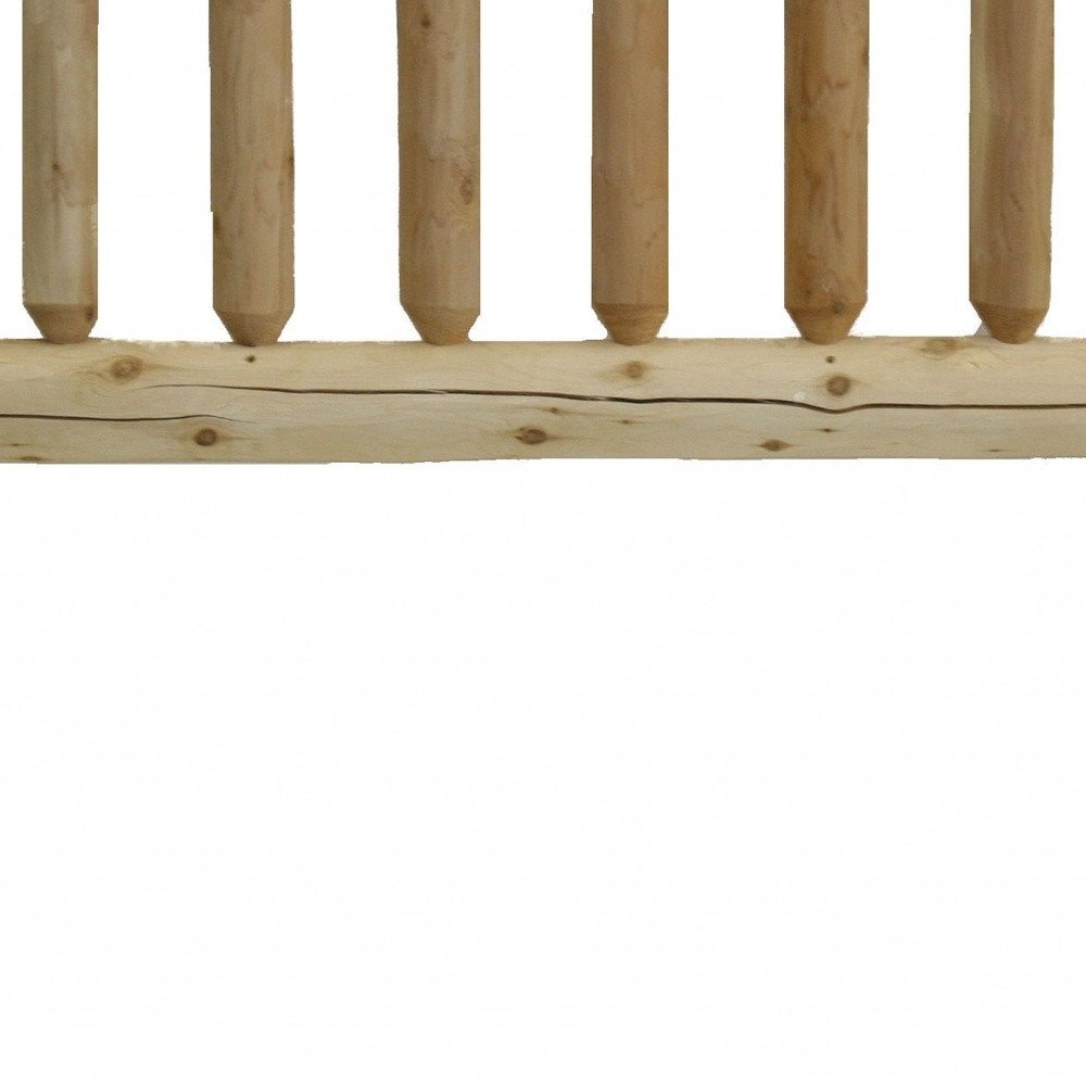 Natural Vintage Brown Finish Cedar Log Queen Headboard