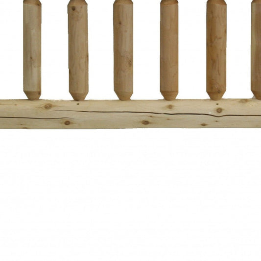 Natural Clear Finish Cedar Log King Headboard