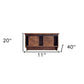 40" Brown Wood Five Hook Shelf With Barn Door Storage