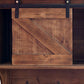 40" Brown Wood Five Hook Shelf With Barn Door Storage