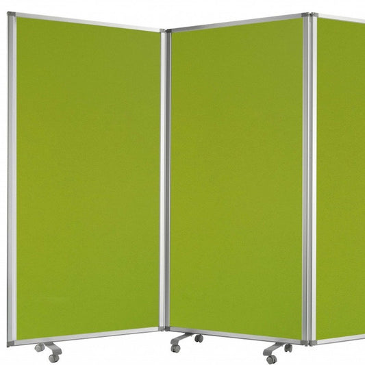 71" Green Iron Folding Six Panel Screen Room Divider