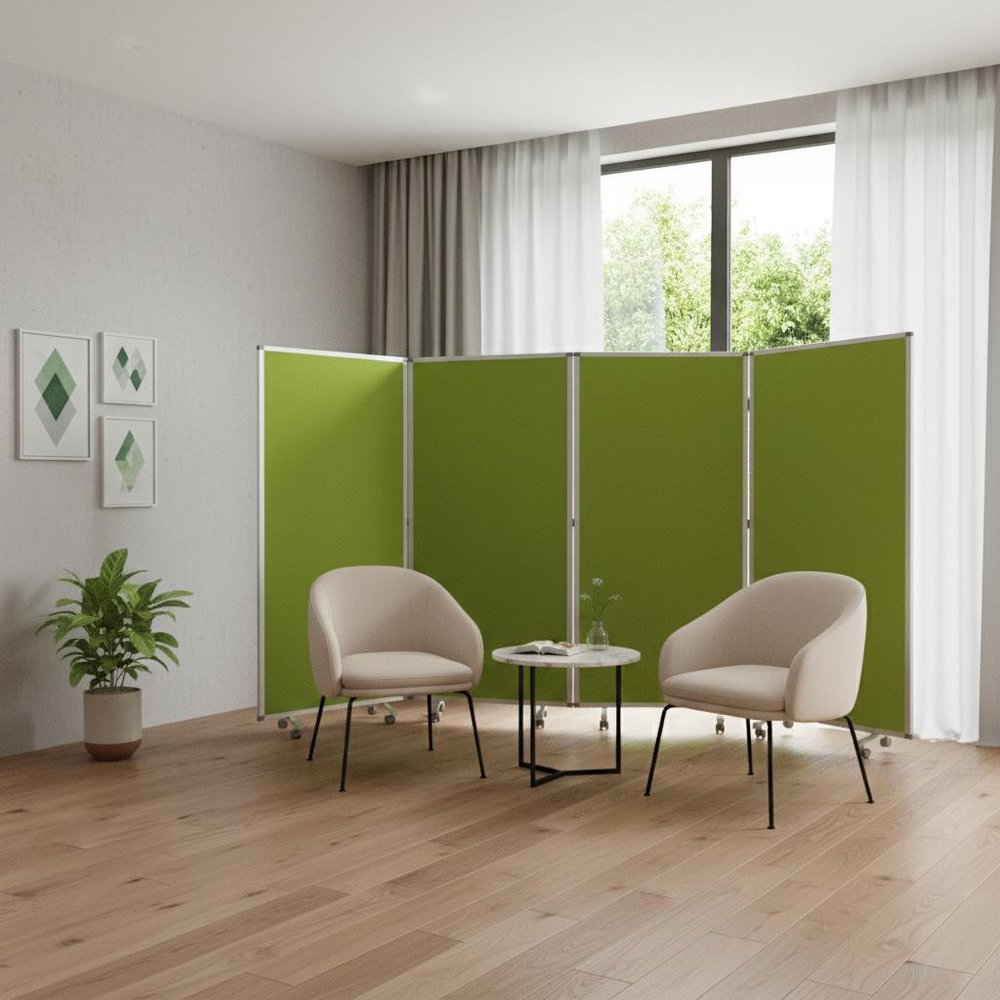 212 X 1 X 71 Green Metal 6 Panel Screen