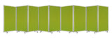 71" Green Iron Folding Nine Panel Screen Room Divider