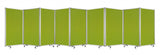 71" Green Iron Folding Nine Panel Screen Room Divider
