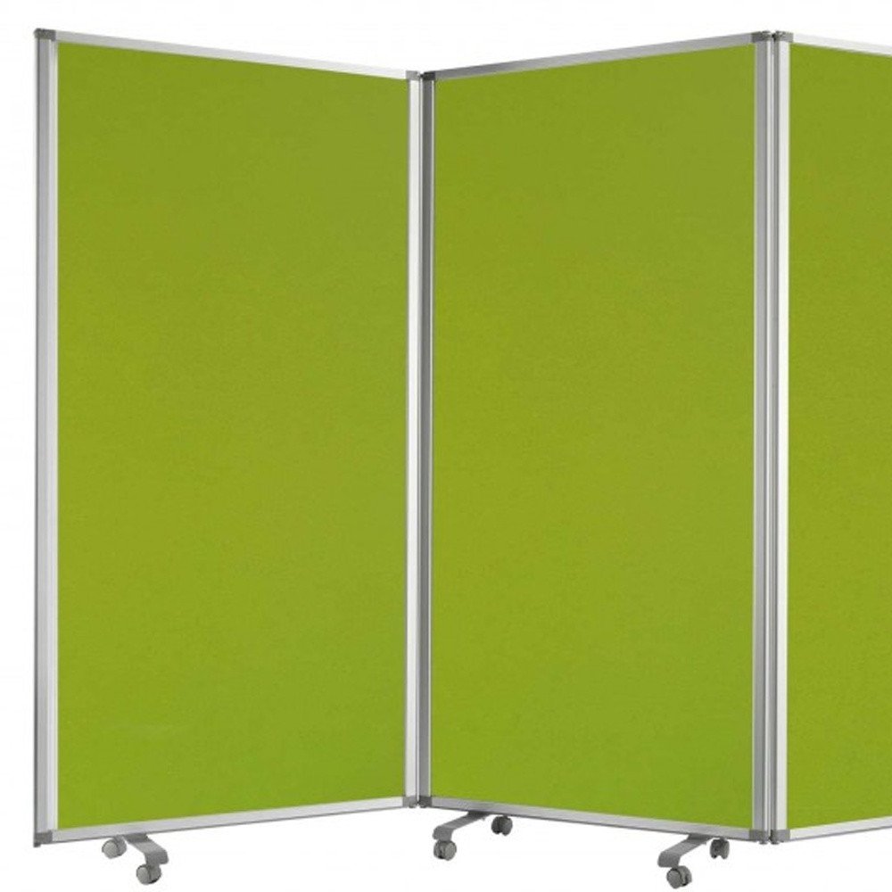 71" Green Iron Folding Nine Panel Screen Room Divider