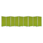 71" Green Iron Folding Nine Panel Screen Room Divider