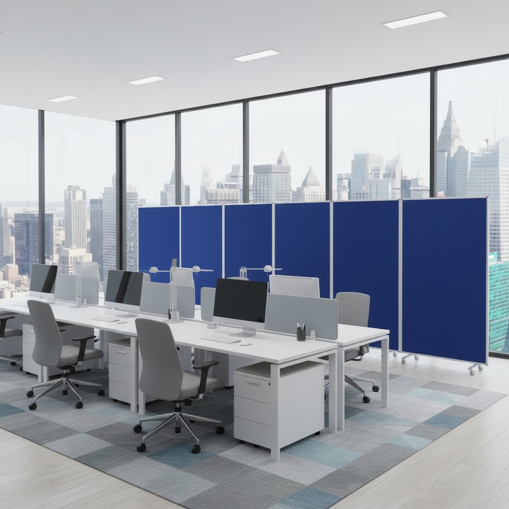 71" Green Iron Folding Six Panel Screen Room Divider