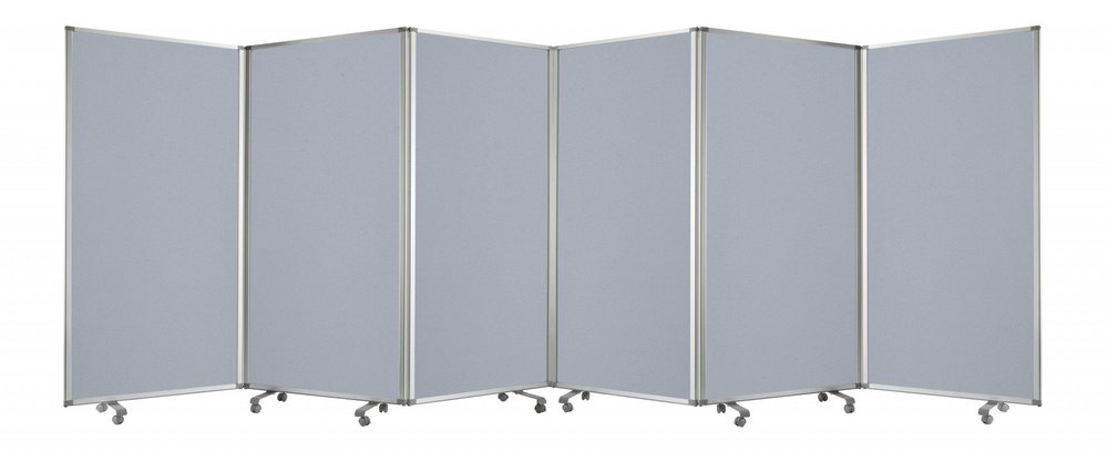 71" Green Iron Folding Six Panel Screen Room Divider