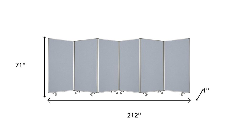 212 X 1 X 71 Green Metal 6 Panel Screen