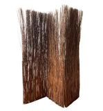 84" Brown Rattan Folding Three Panel Screen Room Divider