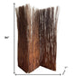84" Brown Rattan Folding Three Panel Screen Room Divider