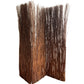 84" Brown Rattan Folding Three Panel Screen Room Divider