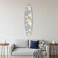 76" X 18" X 1" Grey And Gold World Map Surfboard Wall Art