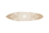 76" X 18" Tan and White Surfboard Floral Medallion Wood Hanging Dimensional Sculpture