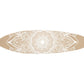 76" X 18" Tan and White Surfboard Floral Medallion Wood Hanging Dimensional Sculpture