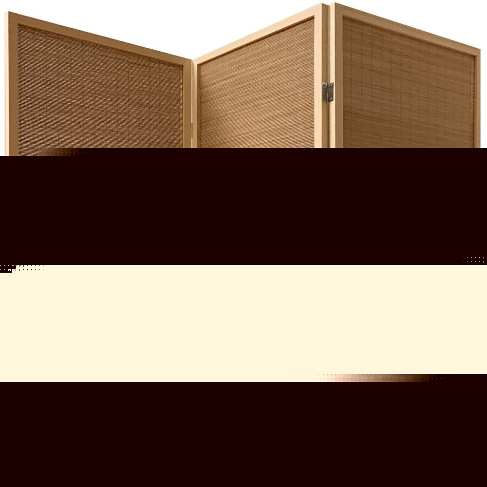 71" Brown Folding Three Panel Screen Room Divider