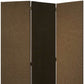 71" Brown Folding Three Panel Screen Room Divider