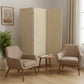 Brown Upholstered 3 Panel Room Divider Screen