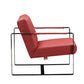 28" Camel And Black Genuine Leather Arm Chair
