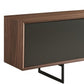 94" Gray Solid and Manufactured Wood Enclosed and Open Storage TV Stand