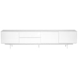 82" White Manufactured And Wood Cabinet Enclosed Storage TV Stand