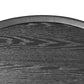 35" Black Wood And Metal Round Frame Coffee Table