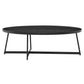 47" Black Wood And Metal Oval Frame Coffee Table