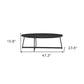 47" Black Wood And Metal Oval Frame Coffee Table
