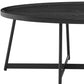 47" Black Wood And Metal Oval Frame Coffee Table
