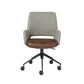 Gray Brown and Black Adjustable Swivel Fabric Rolling Office Chair