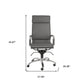 Gray and Silver Adjustable Swivel Faux Leather Rolling Executive Office Chair