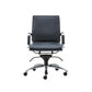 Blue and Silver Adjustable Swivel Faux Leather Rolling Conference Office Chair