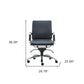Blue and Silver Adjustable Swivel Faux Leather Rolling Conference Office Chair