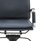 Blue and Silver Adjustable Swivel Faux Leather Rolling Conference Office Chair